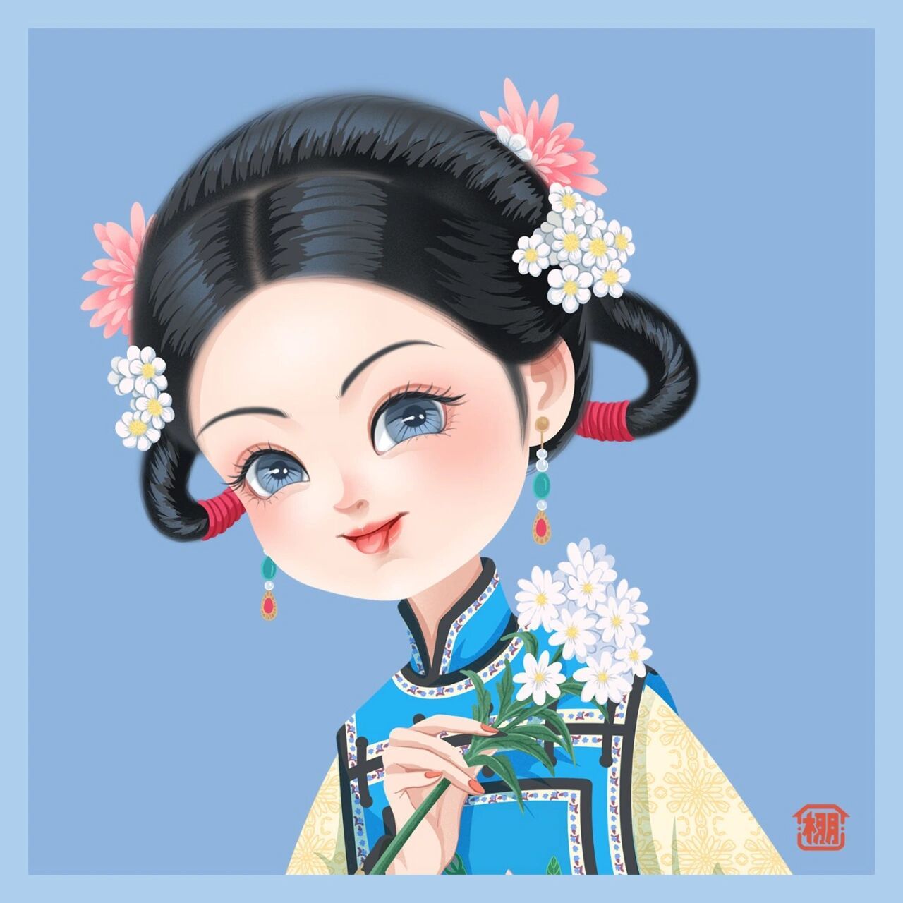 清小像头像合集下—清满女          	 清代满族女发型:包头盘发,知了