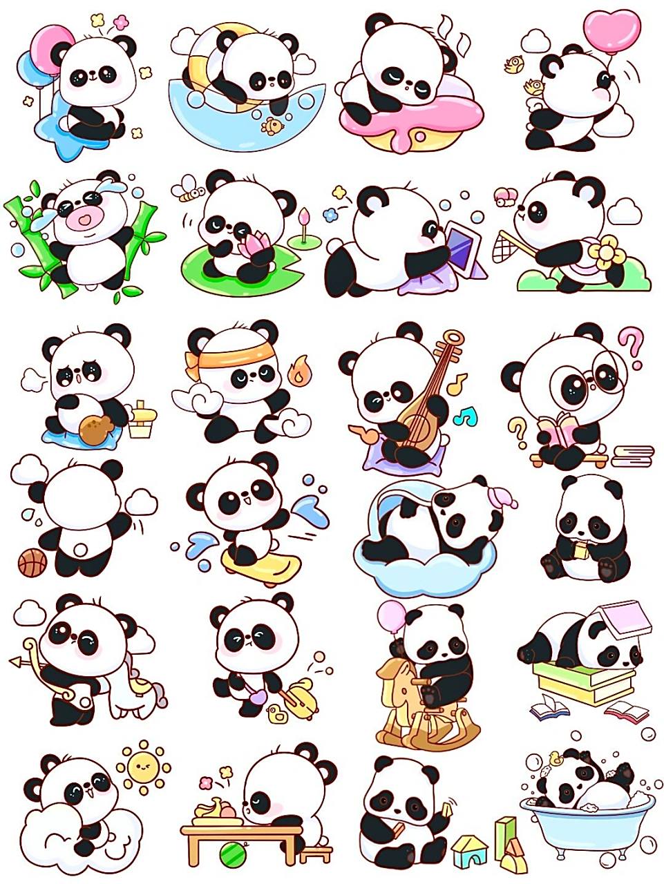 超萌可爱|熊猫宝宝94|免抠素材分享 9496【超萌卡通熊猫宝宝