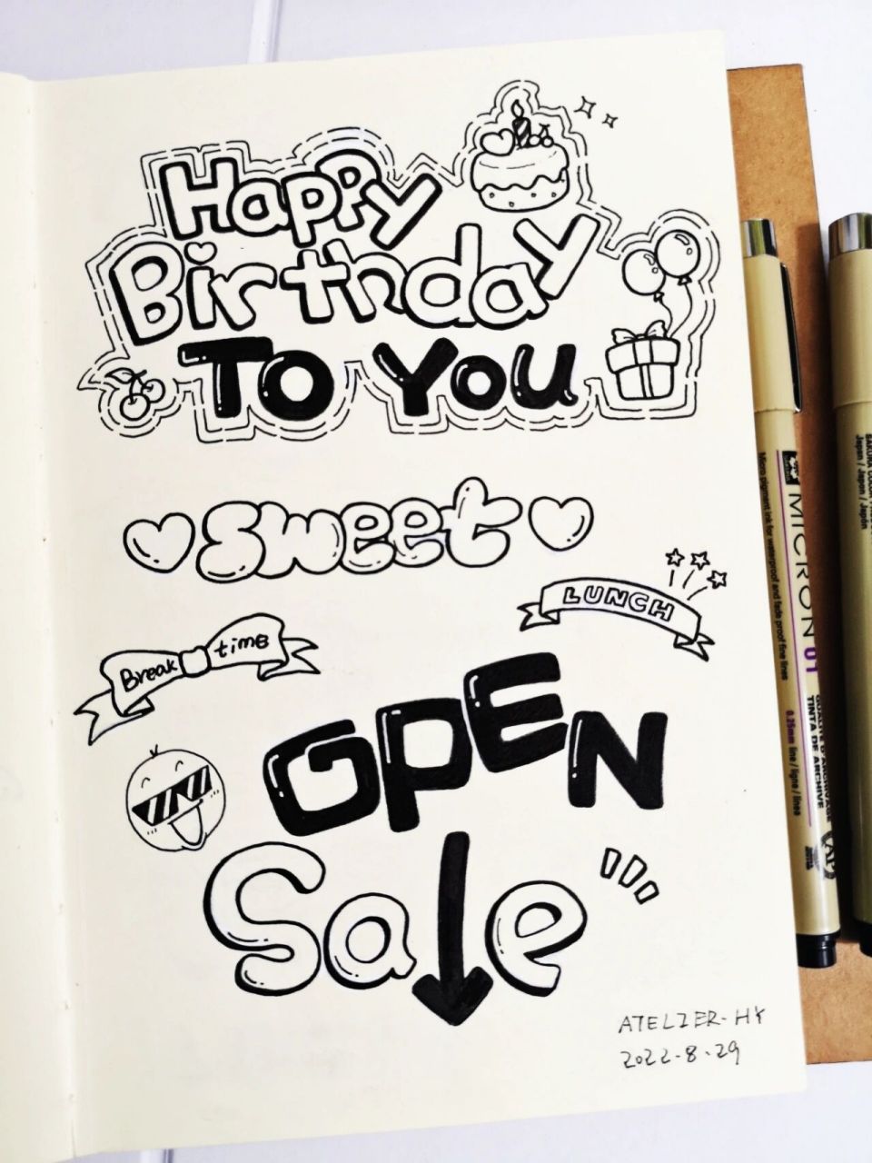 手绘pop字体 (第一篇),手账素材,简笔画 画一些平时可能会用上的单词