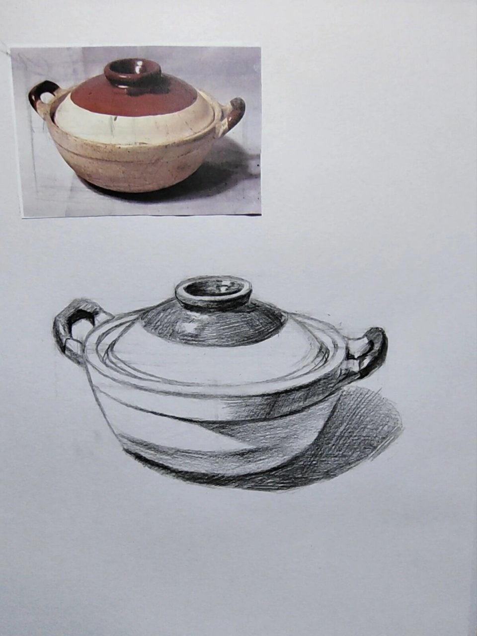 简单易学的素描静物砂锅画法 简单易学的素描静物砂锅画法