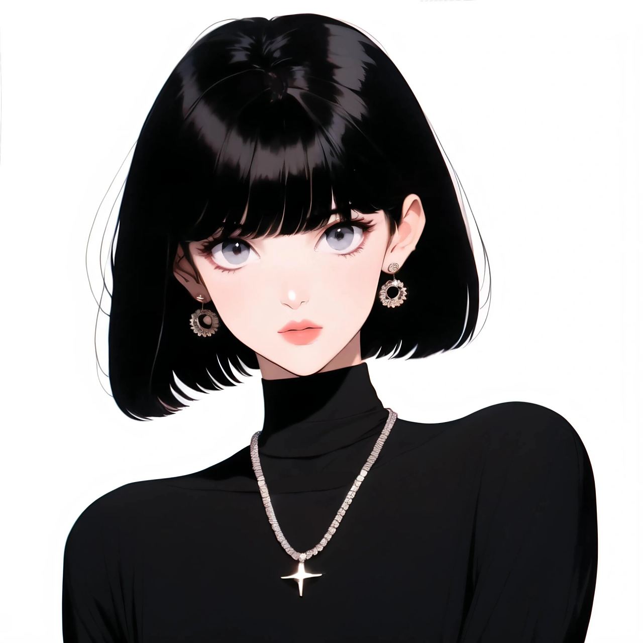 旧漫头像|厌世脸短发甜酷女孩