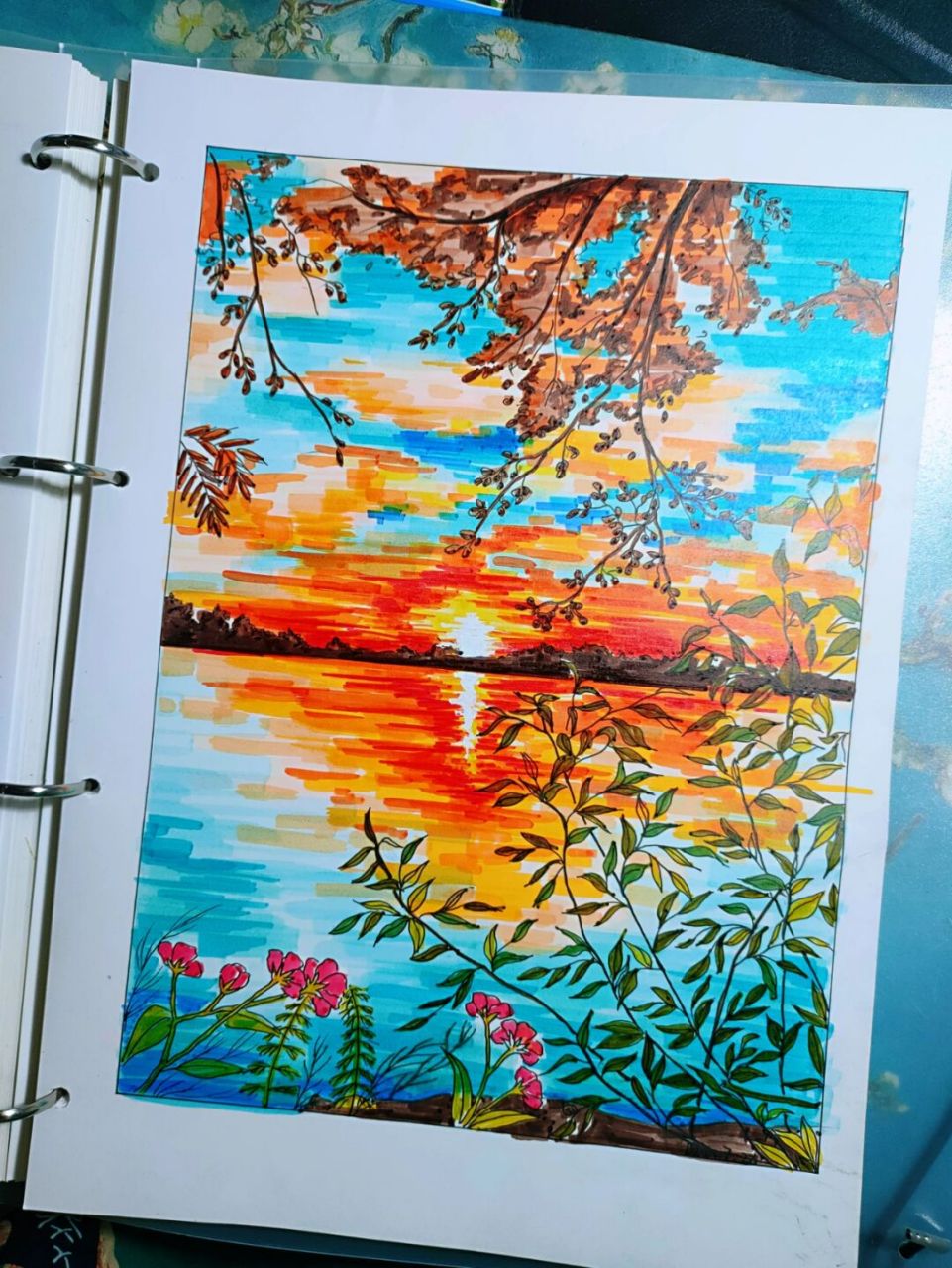 马克笔风景画(夕阳) #风景画# #原创插画# #照片转插画# #马克笔画