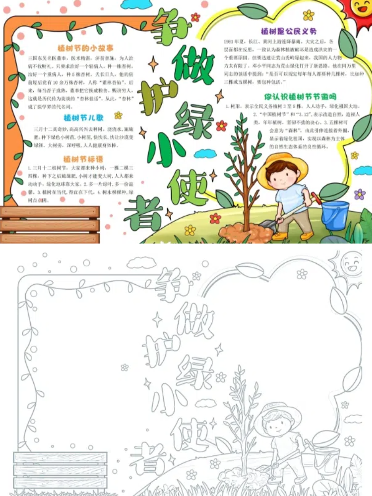 绿水青山就是金山银山手抄报