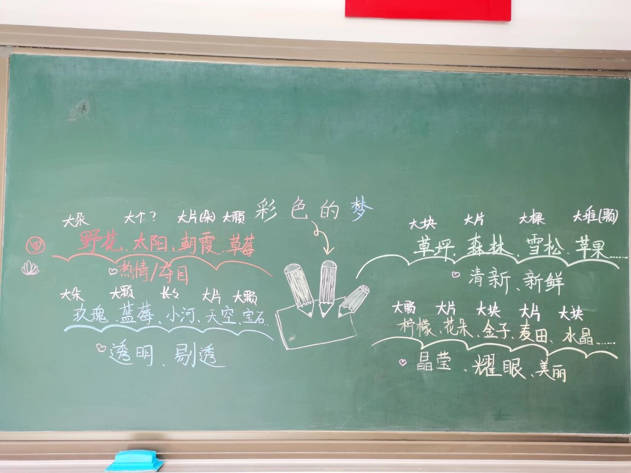 二下8《彩色的梦》板书 板书板书…孩子们开始仿写啦!