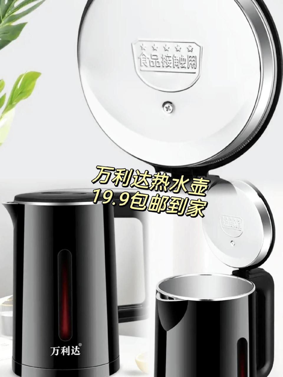 万利达电热烧水壶,今天体验价19.