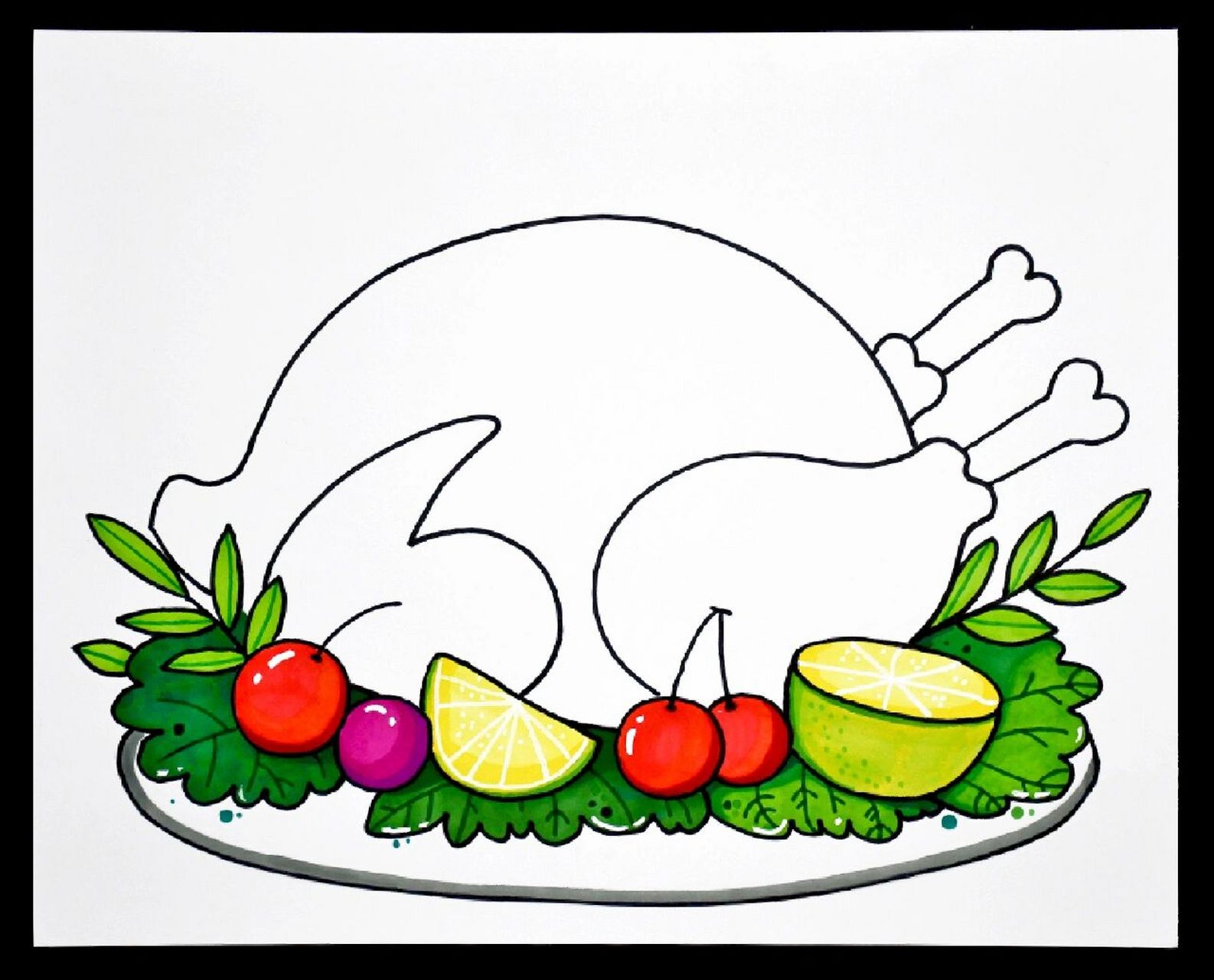 感恩节食物简笔画图片