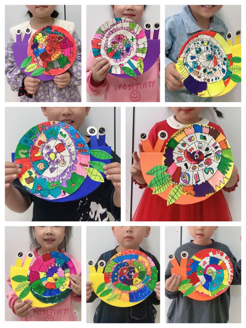 小中班创意美术《蜗牛不倒翁》 上周课题:孩子们都很喜欢的《不倒翁