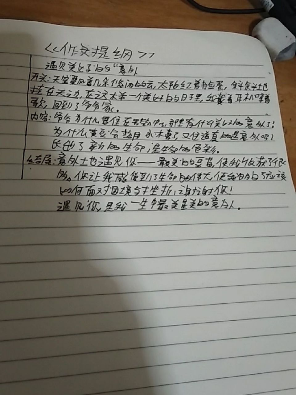 这是遇见美好的作文提纲 这是遇见美好的作文提纲,大家可以看一看