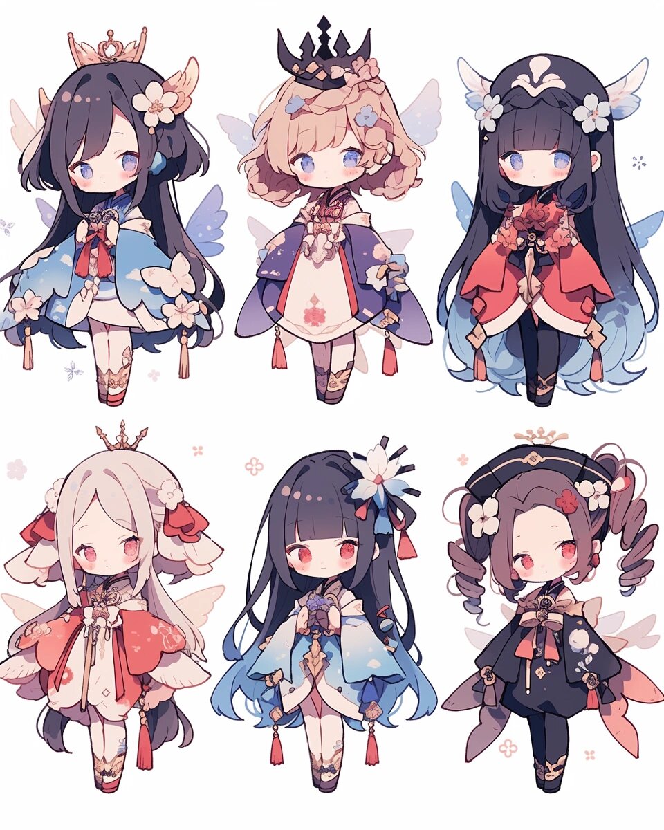 绘画素材|最可爱的一期国风q版人设