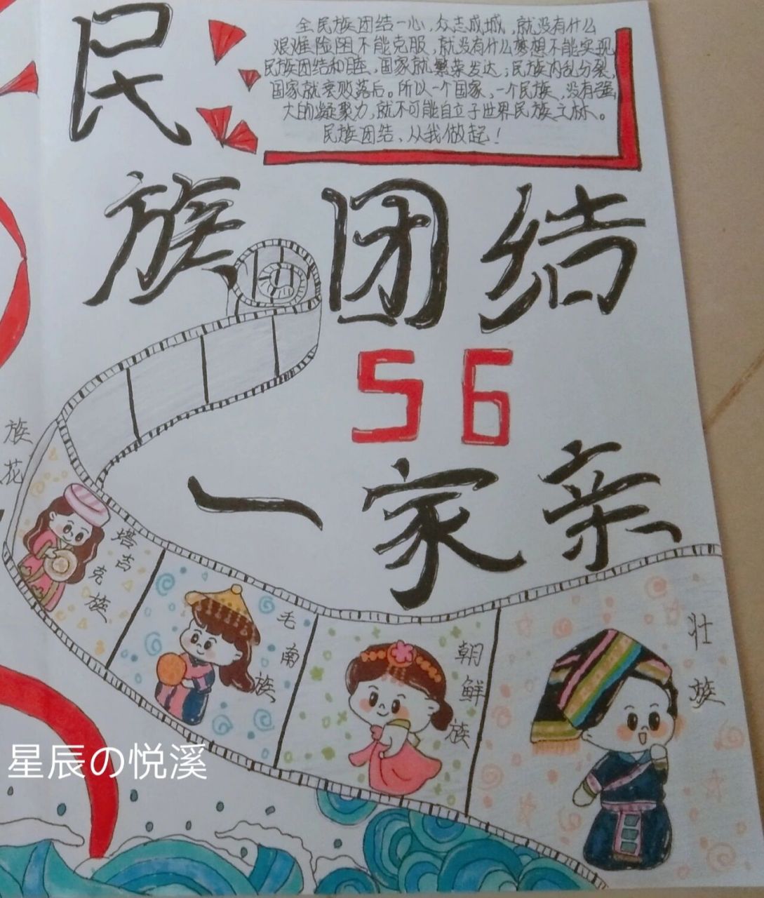 民族团结手抄报93 好久没有更新啦 今天更新一张民族团结手抄报啦!