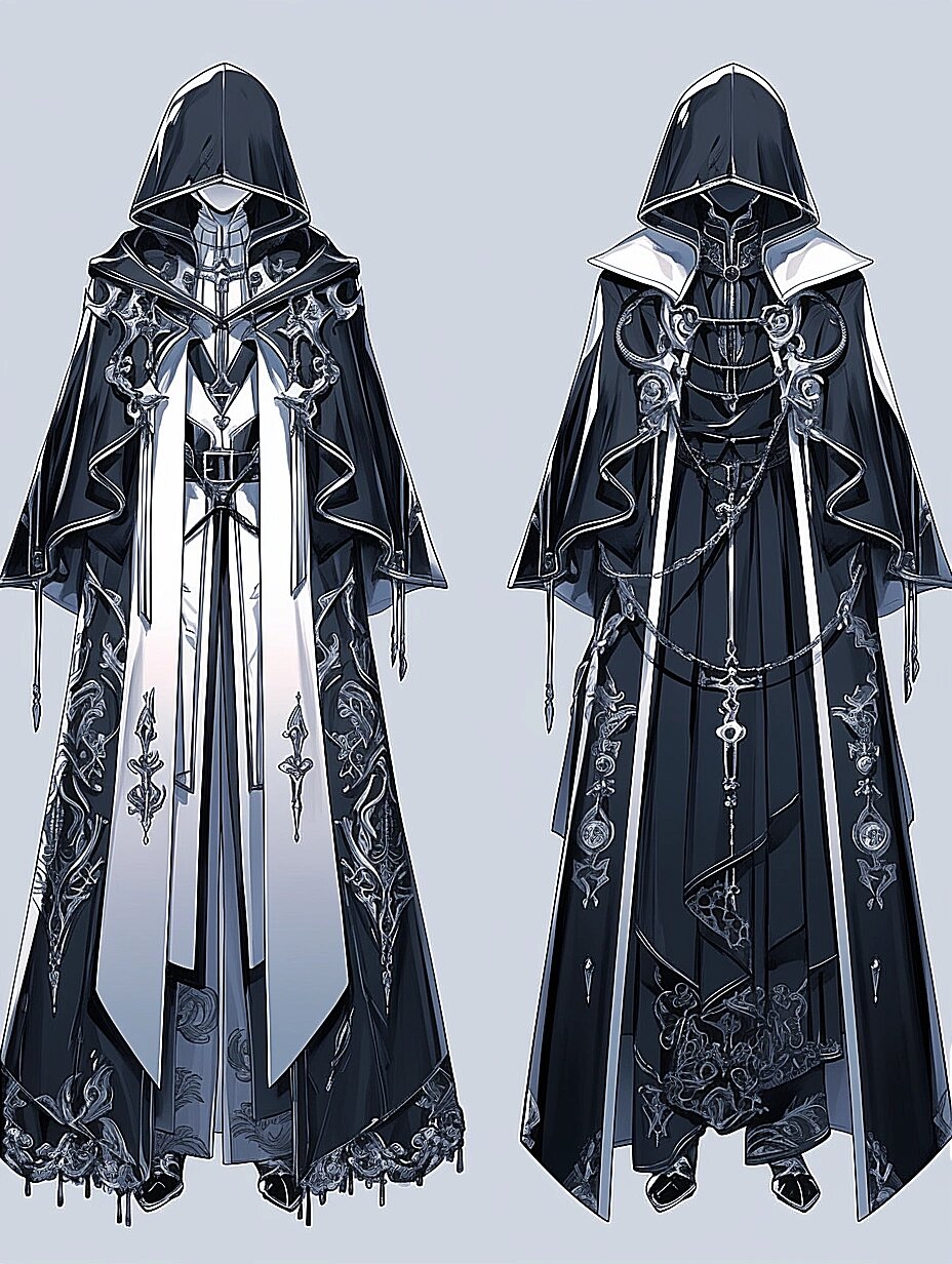 服装设计款式图!神明职服