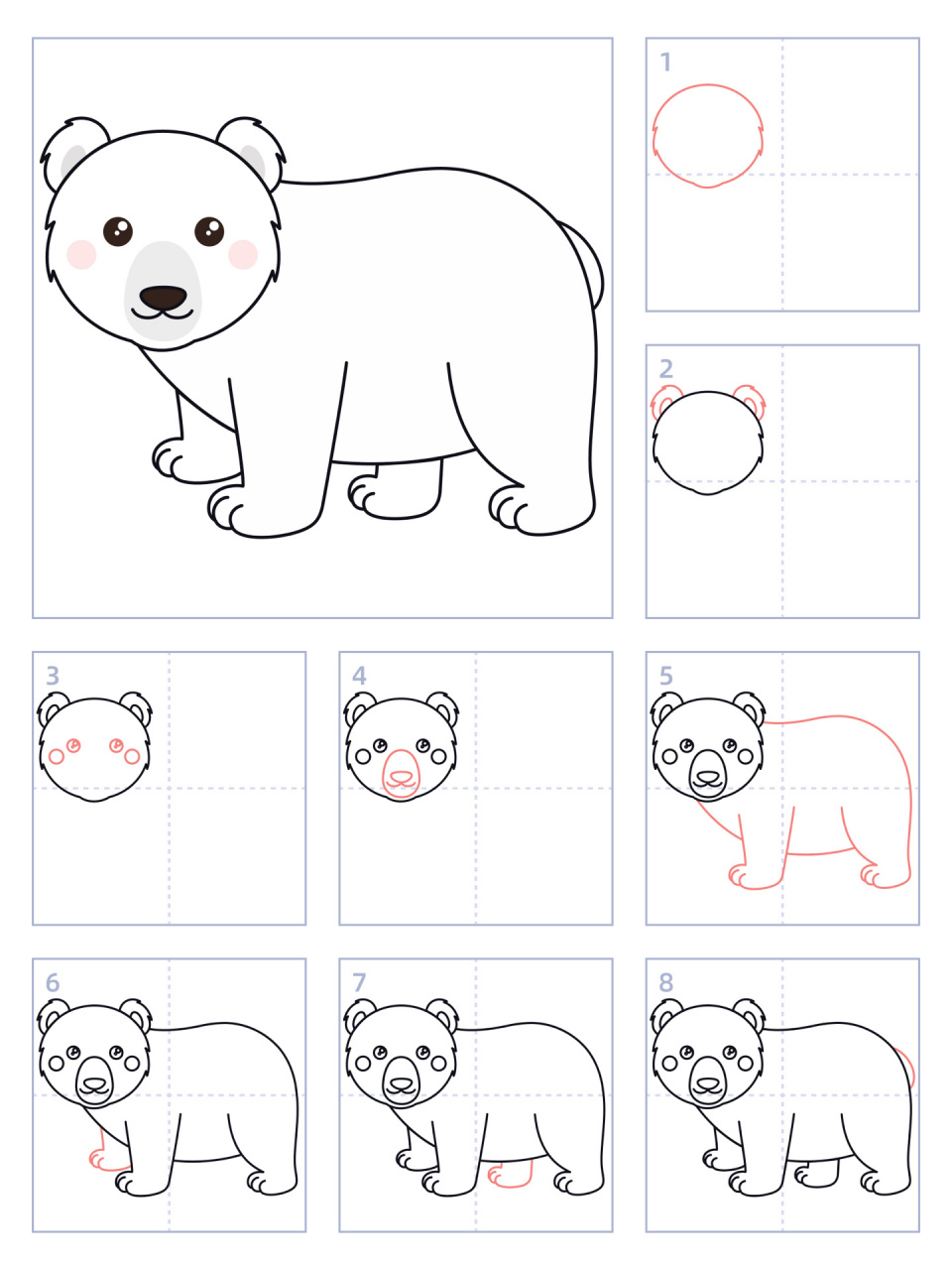 北极熊怎么画食物图片