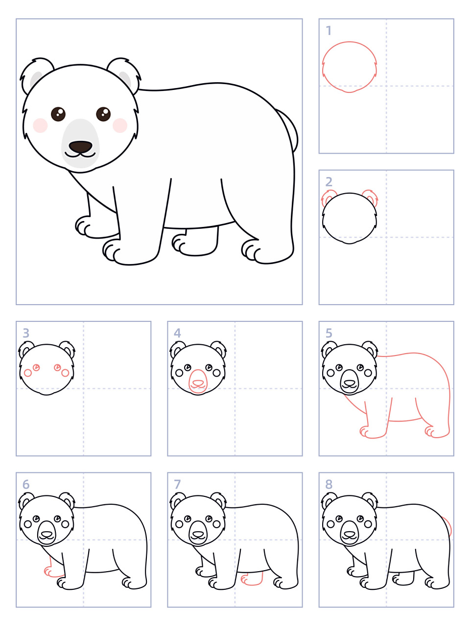 简笔画82期|北极熊93697615