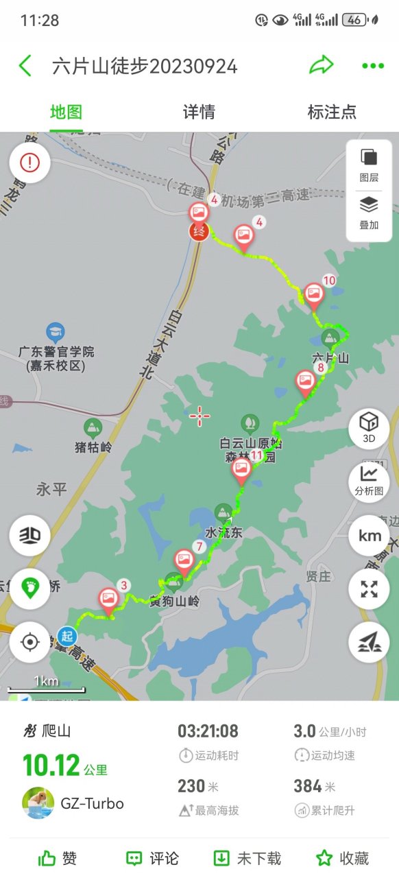 广州六片山徒步线路图图片