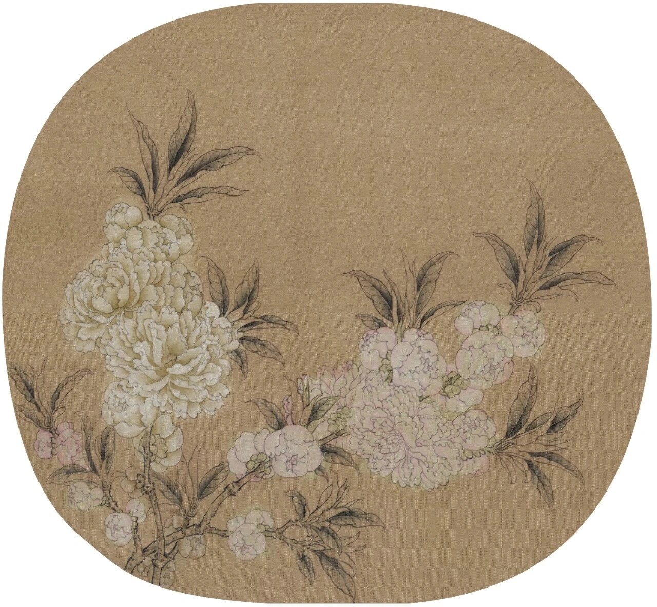 工笔花鸟画临摹宋人小品—《碧桃图》 绢本设色 纵二四·八厘米  横