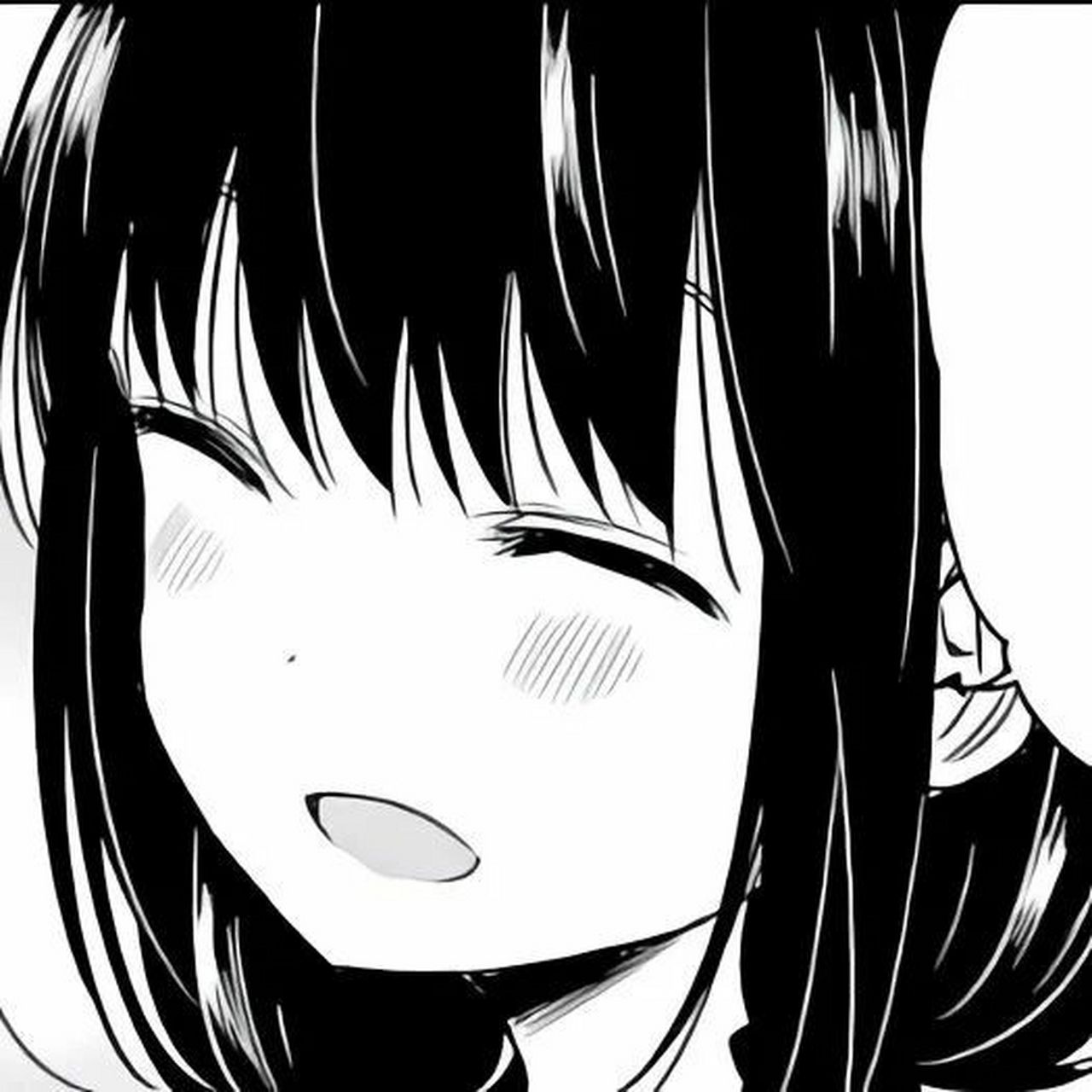 ins优质日系漫画风黑白动漫女生头像