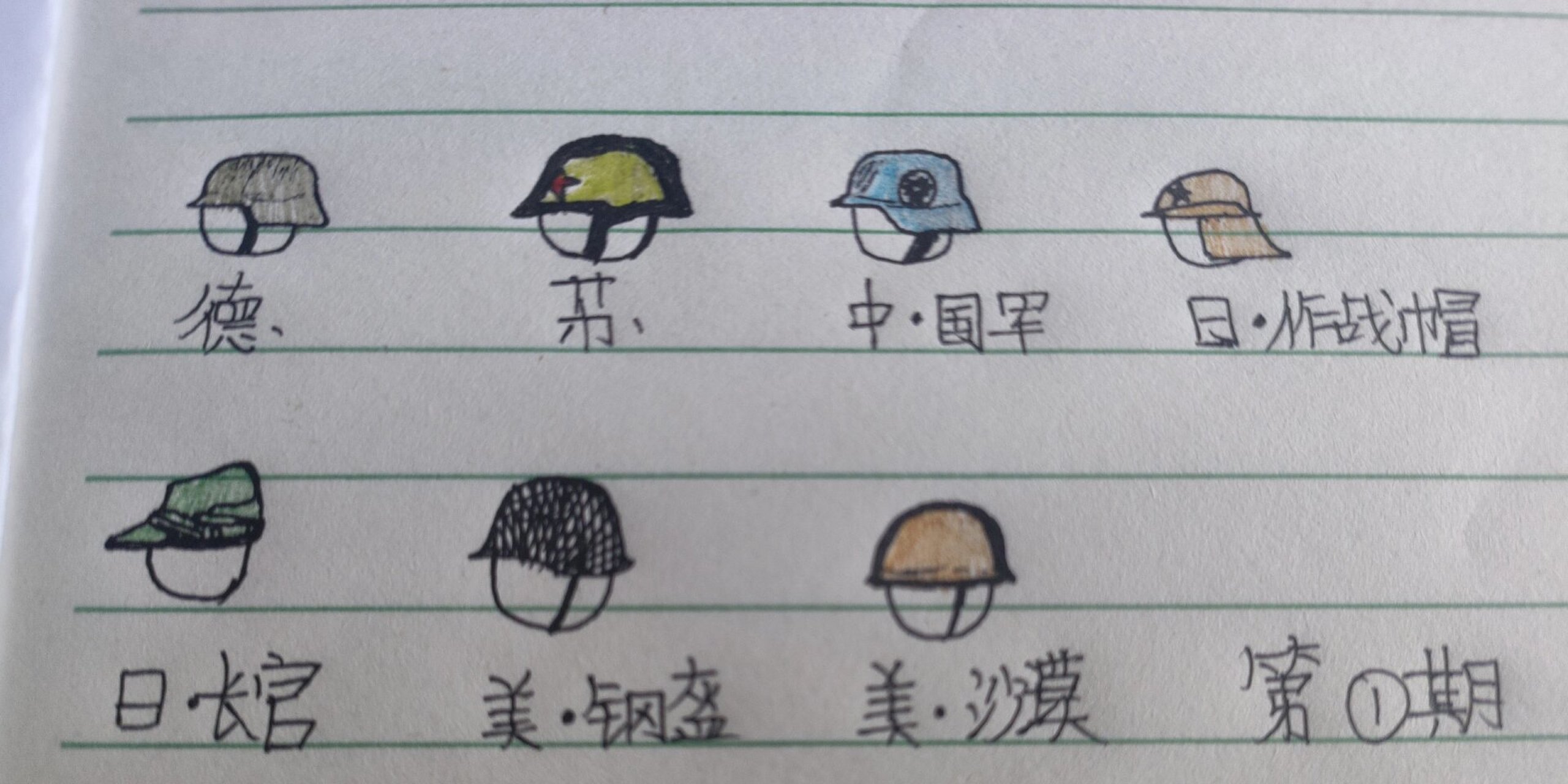 火柴人二战各国头盔——(1) 画的不好,不喜勿喷