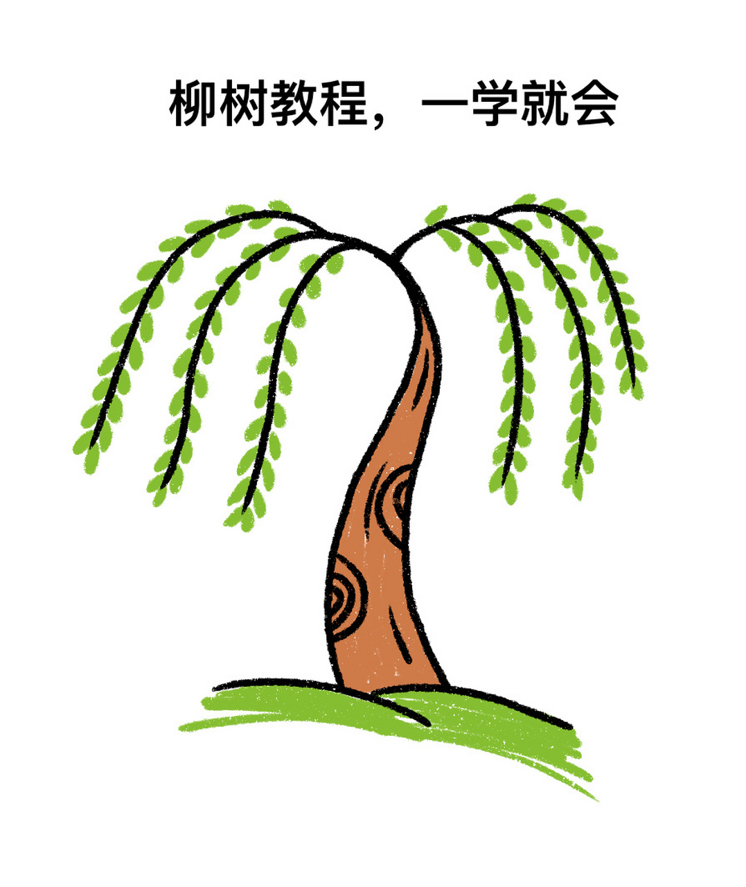 柳树步骤图来了,记得点赞收藏起来哦
