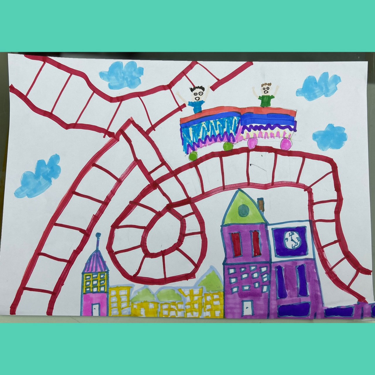 《过山车90》儿童画
