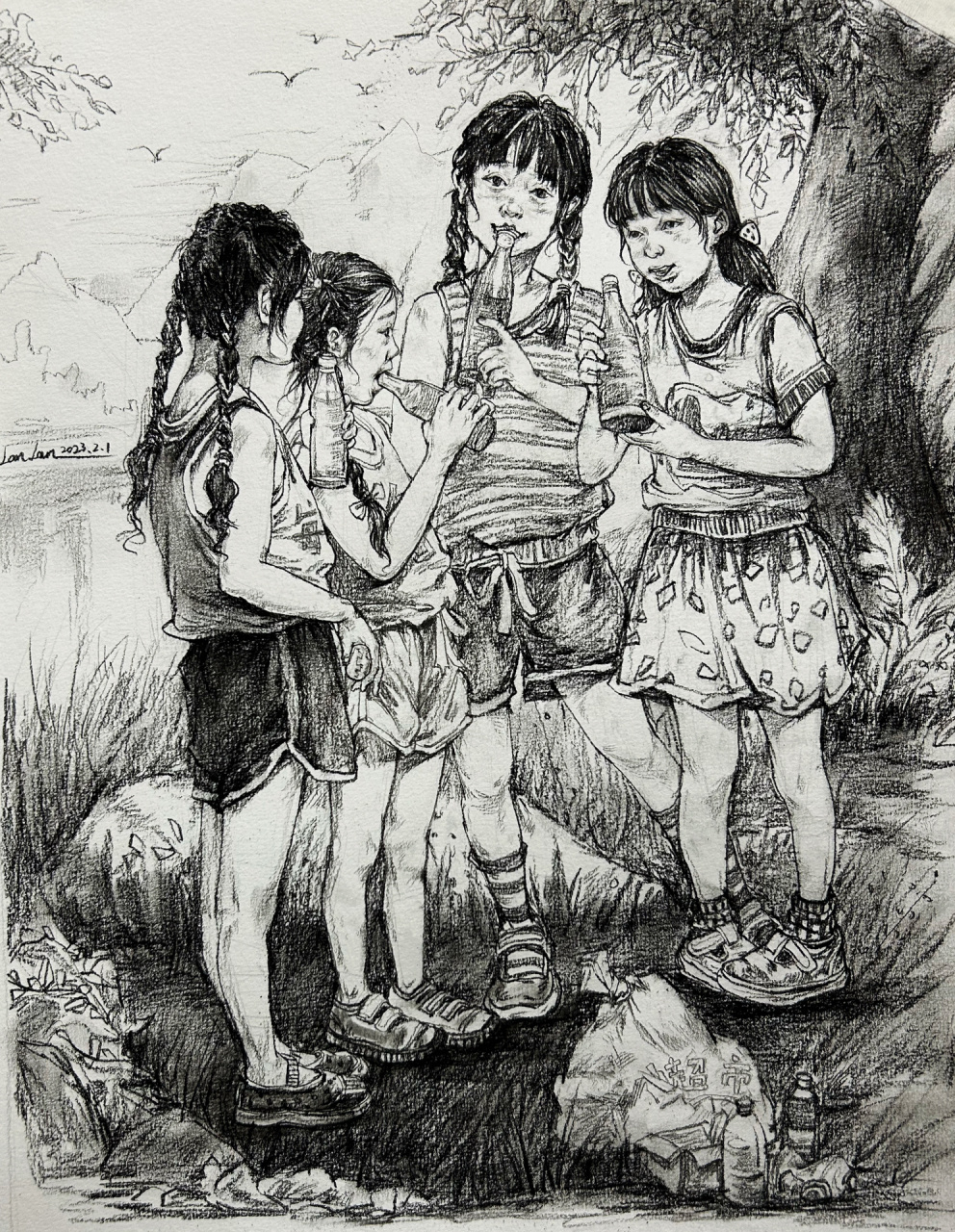 场景速写《童年》