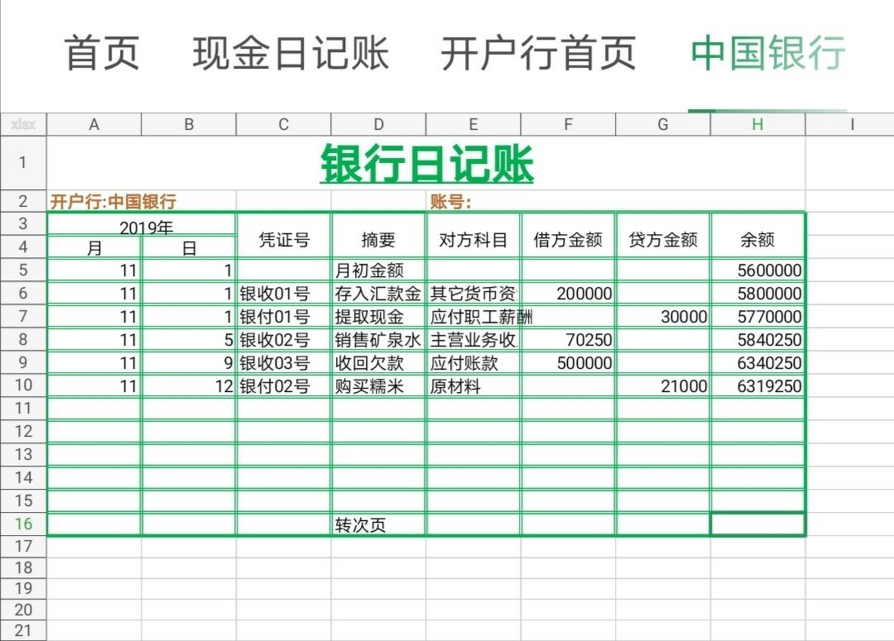 会计实操知识 2-7日银行存款日记账的填写