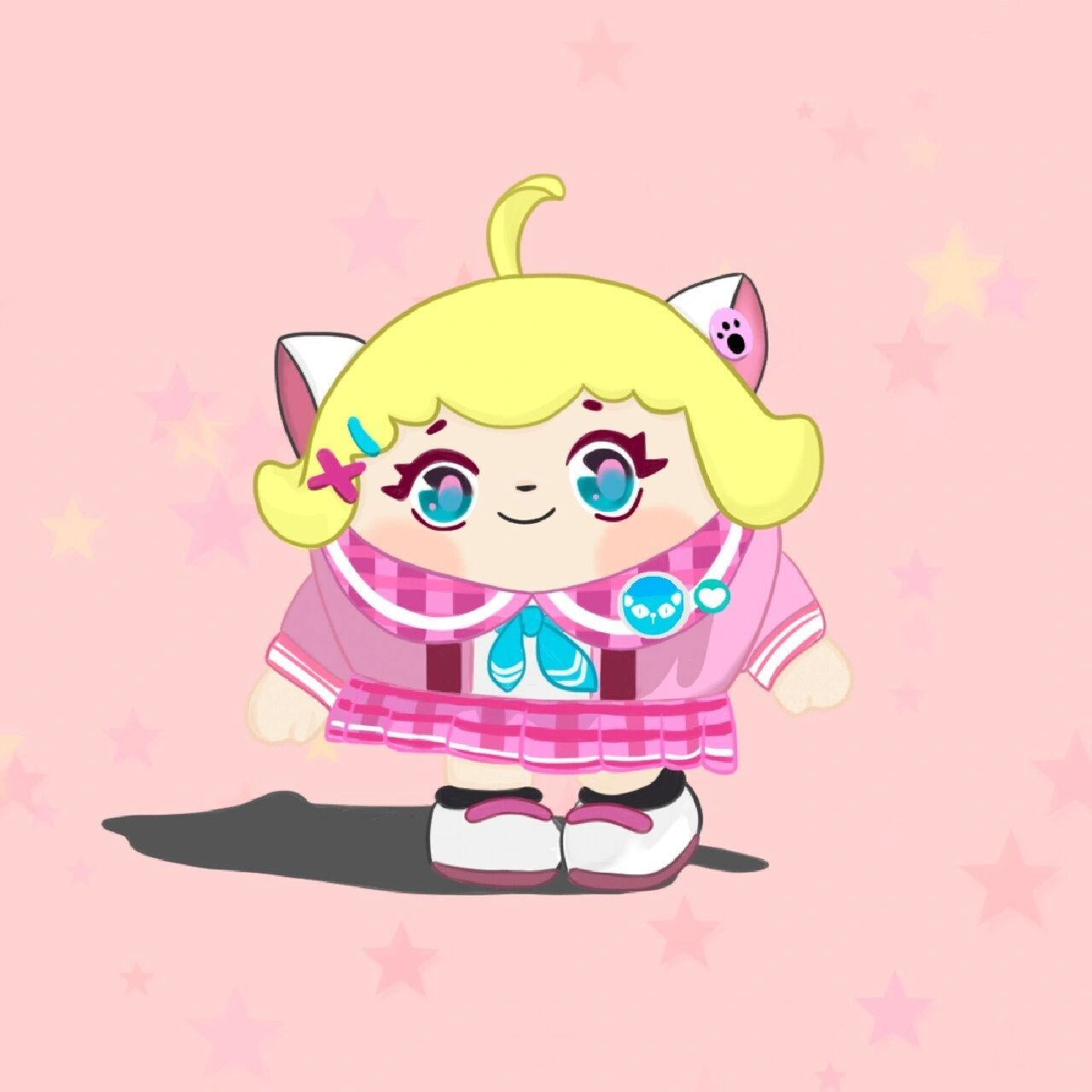 蛋仔挑战第四天/粉色jk妹,右划原图  昨天在别的