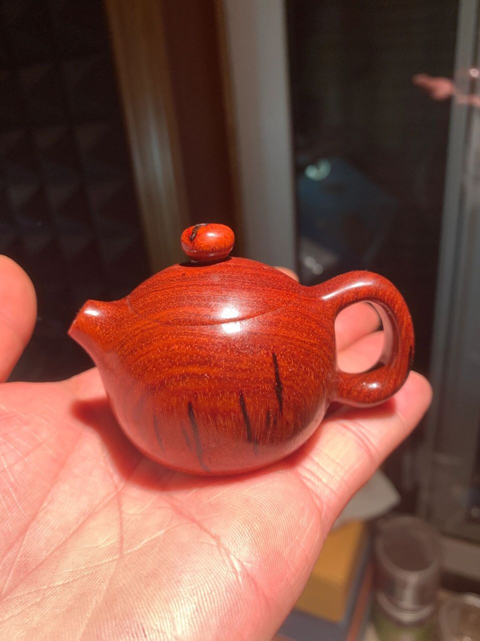 紫檀木手工壶这也太好玩了
