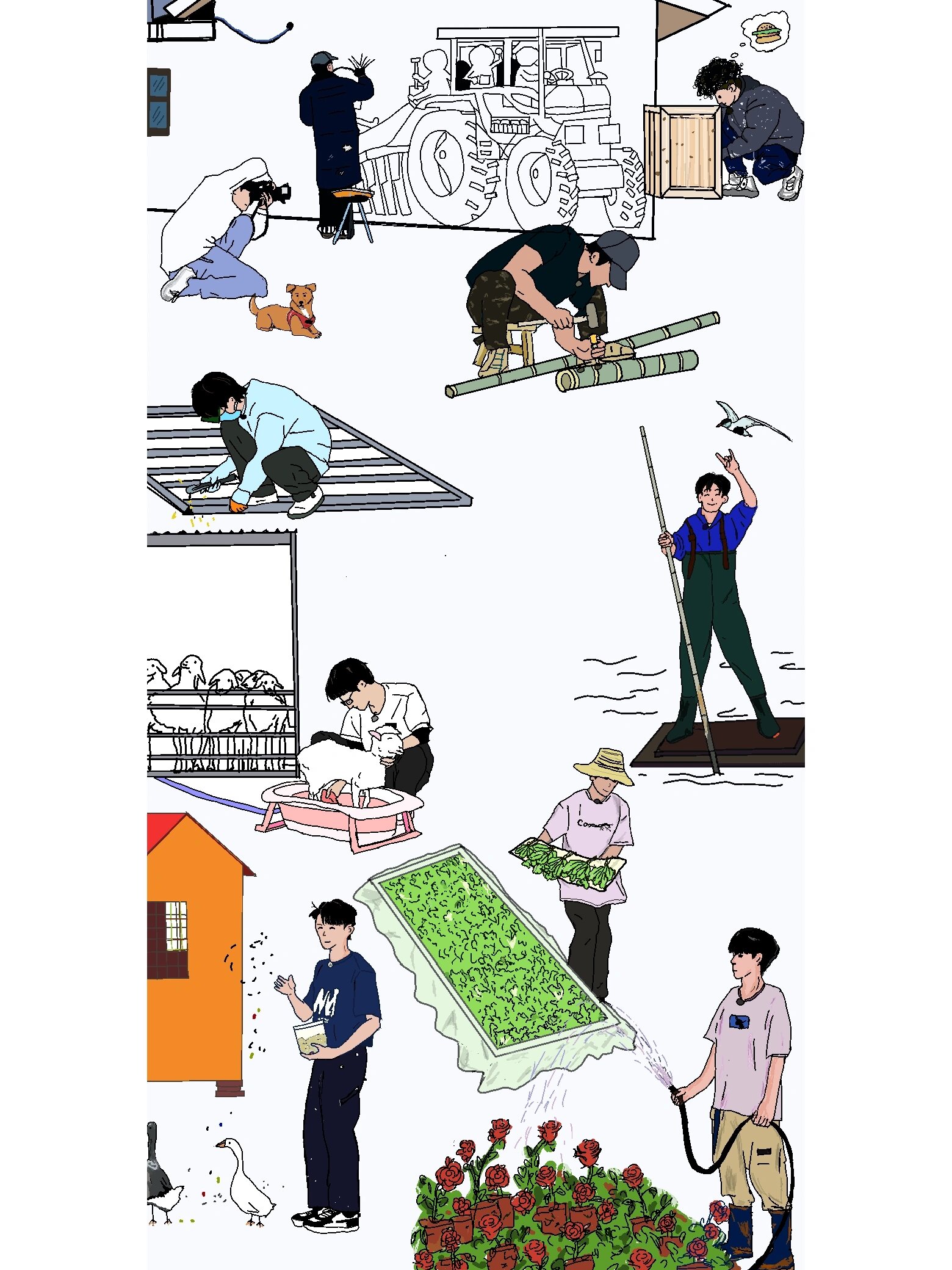 十个勤天卡通壁纸