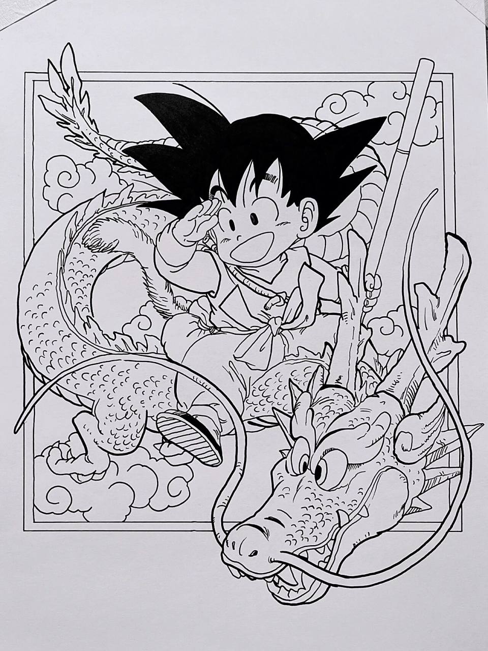 手绘七龙珠线稿|悟空|黑白漫画风 这也是你们的青春吗?