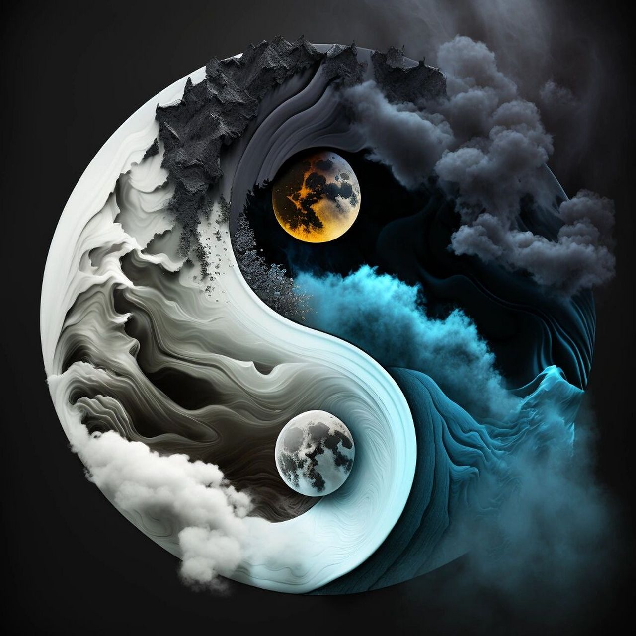 midjourney丨阴阳之道丨内附关键词 阴阳之道,乃是宇宙生生不息的根本