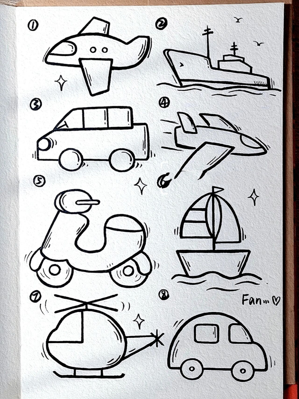 97大家好~今天给大家带来了超级简单的交通工具篇简笔画~笔画也很少