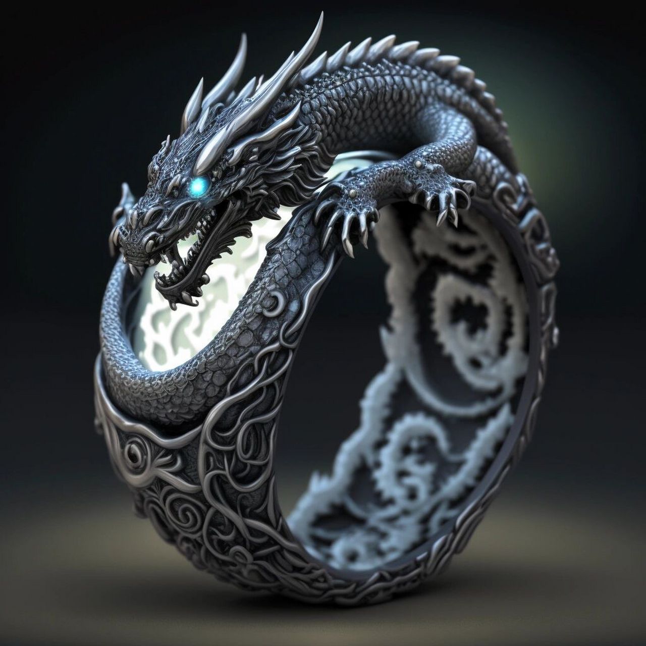 白龙仙戒93戒指 经典龙戒设计!