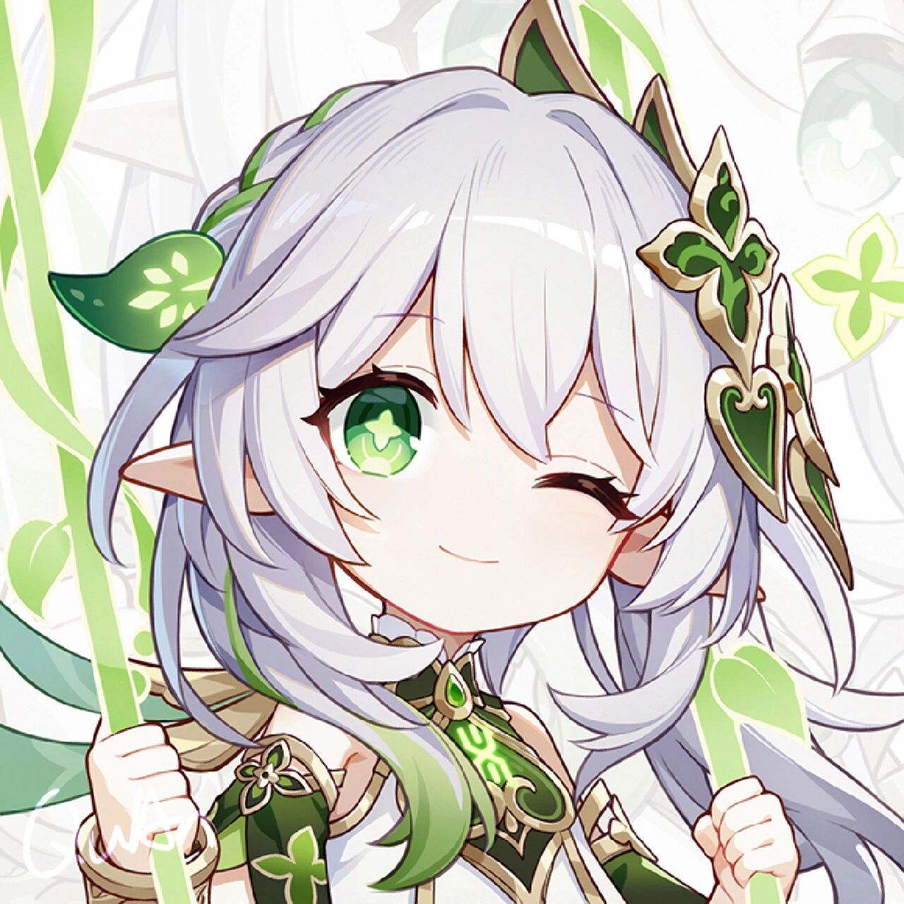 原神q版(纳西妲)[发色重调后往立绘靠] 画师:米游社quan 哔哩哔哩