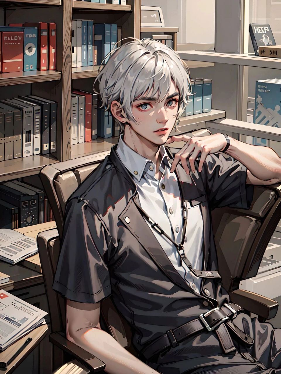 潮酷94|图书馆里热爱学习的男生头像来了 超帅新模型 潮酷cg 已上线