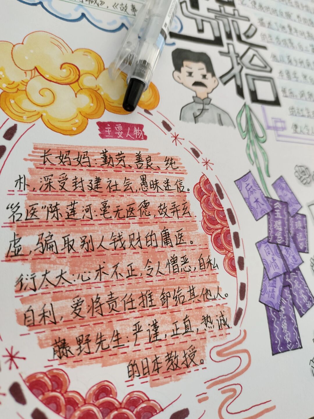 朝花夕拾读书卡片制作图片