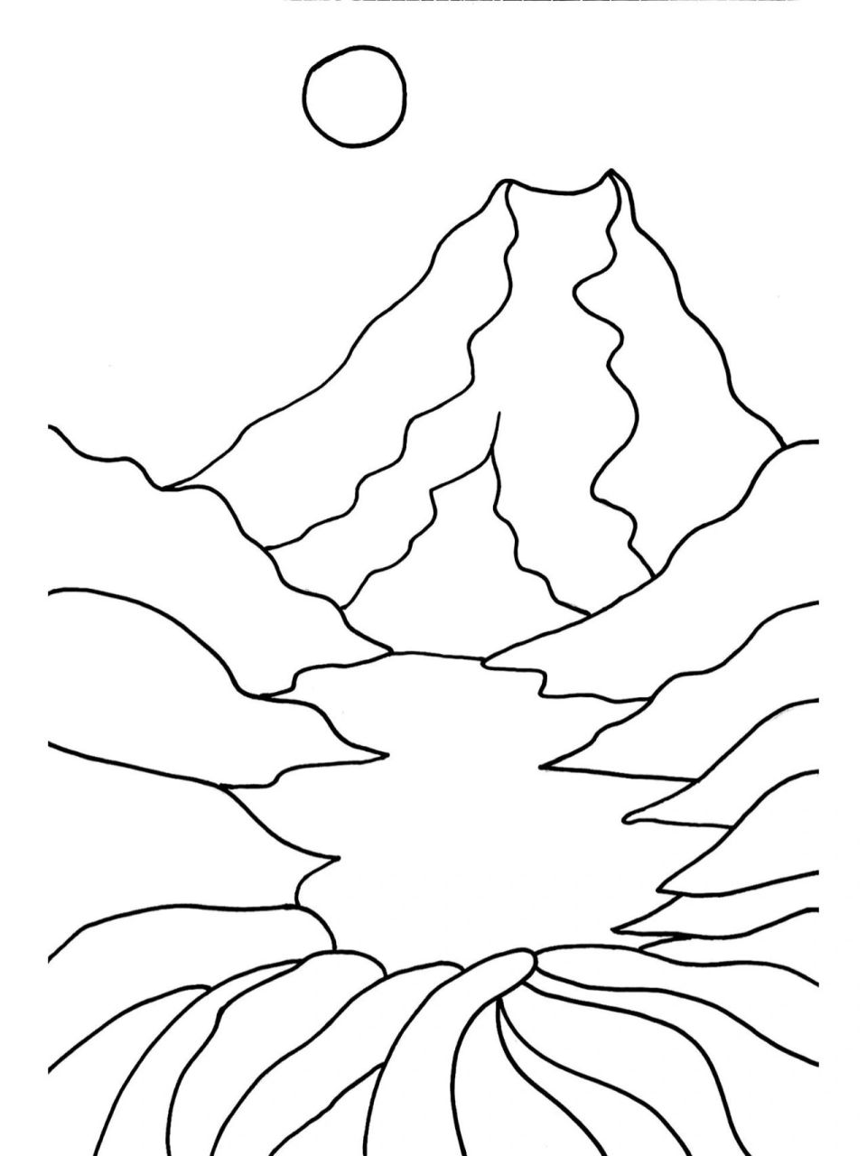 怎么画山 漂亮图片