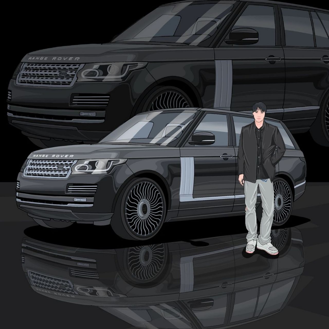 路虎揽胜壁纸手绘 #画车达人# #路虎揽胜# #路虎# #壁纸# #头像