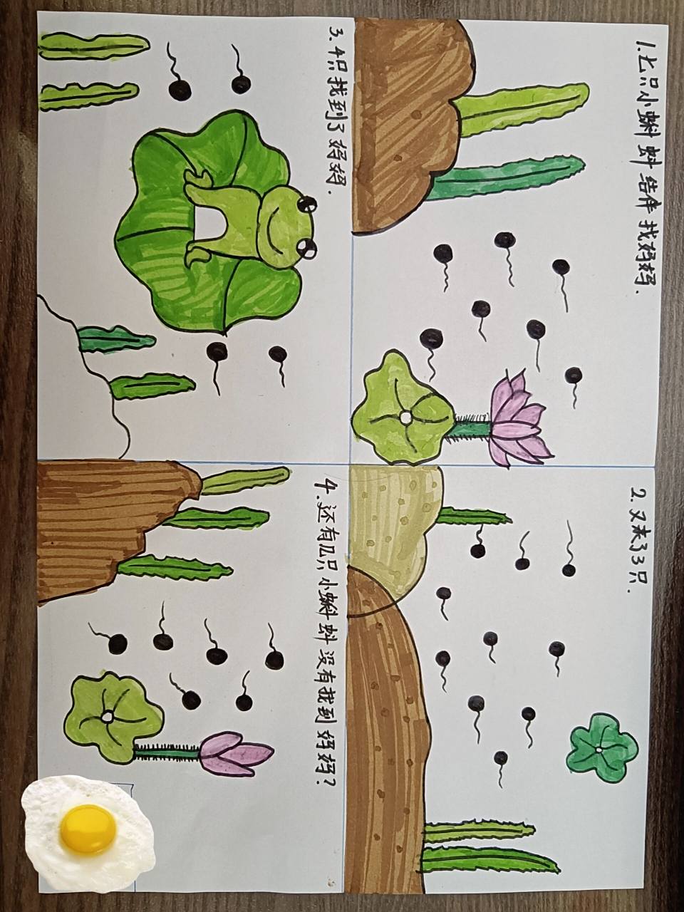 一年级数学—四格漫画 数学老师布置了作业,要做四格漫画.孩子上一年