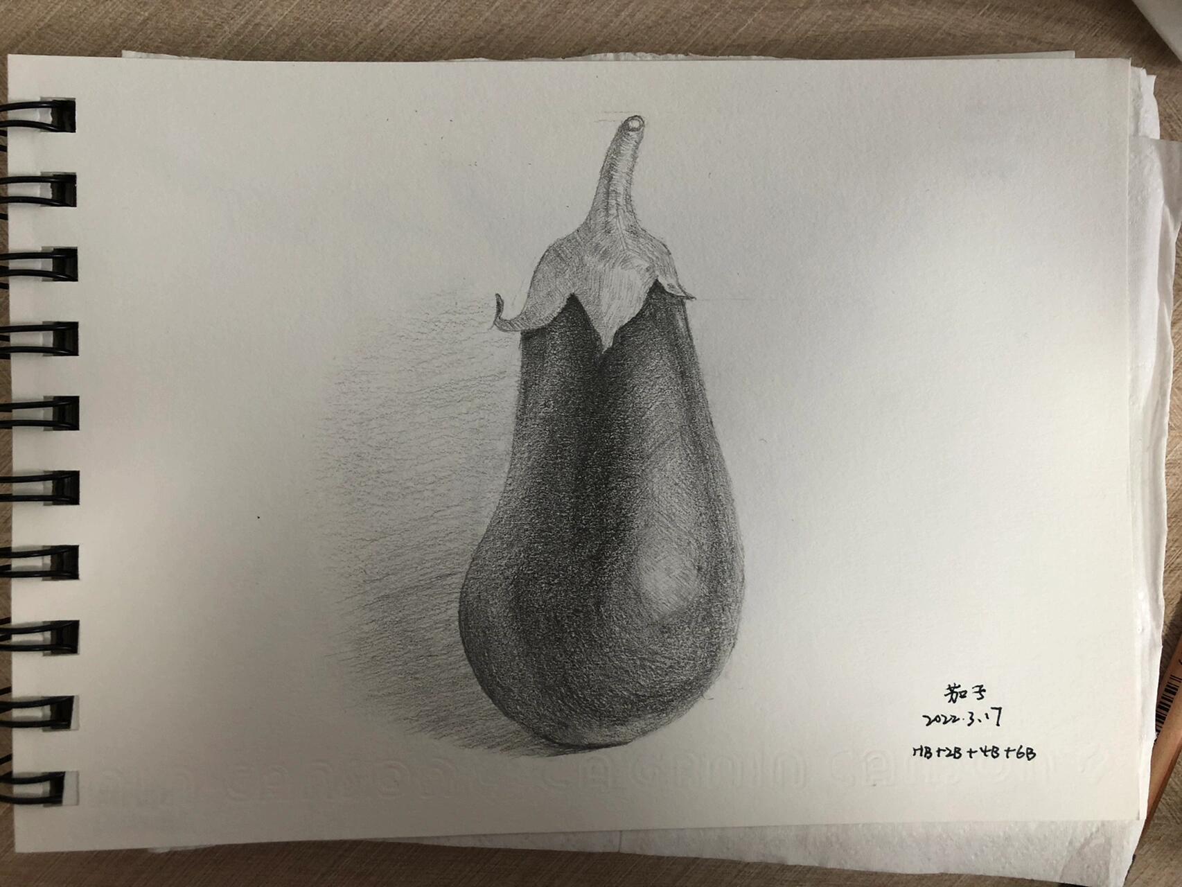 零基础学画画 第6画 素描茄子