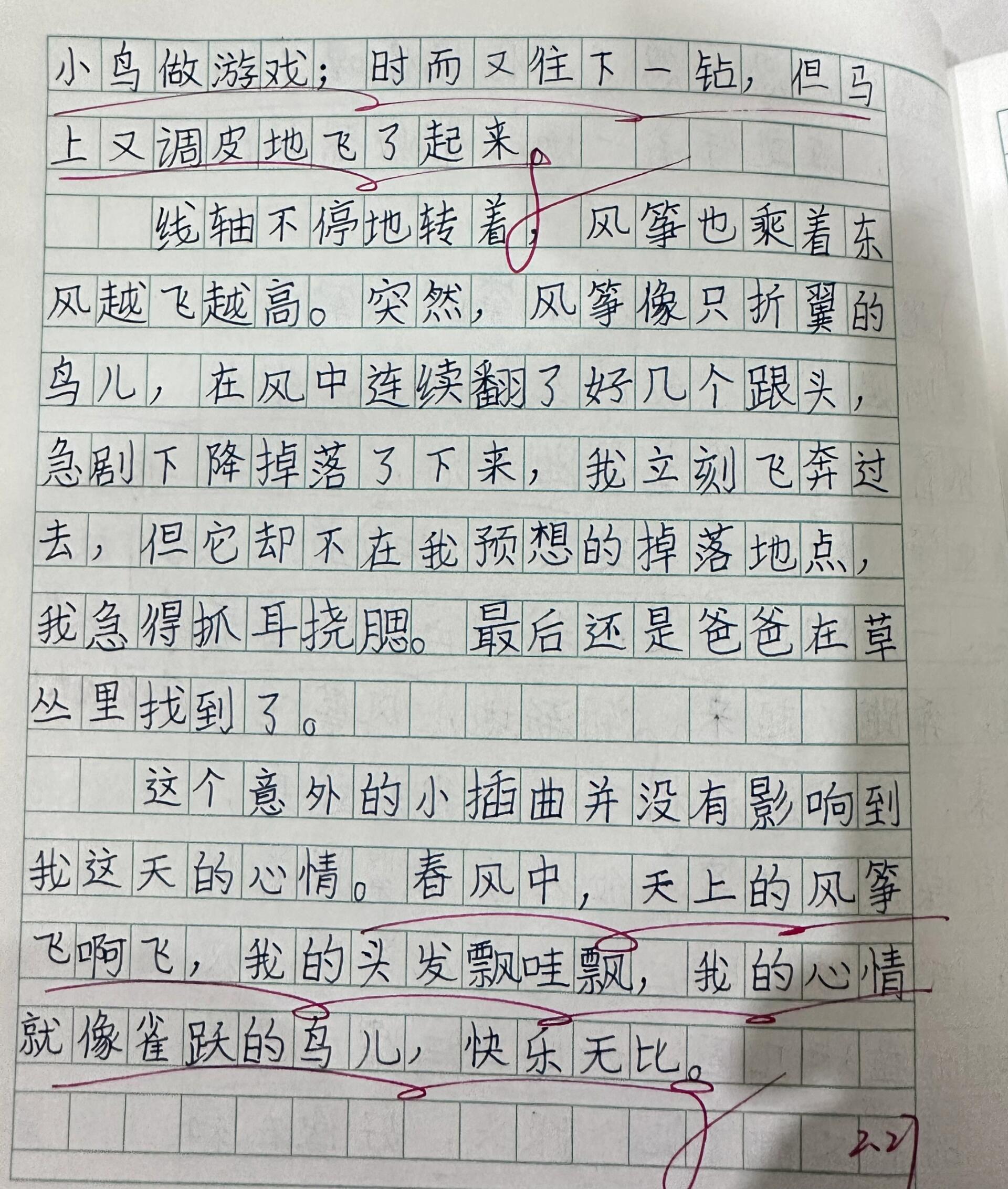 风筝的作文下册图片