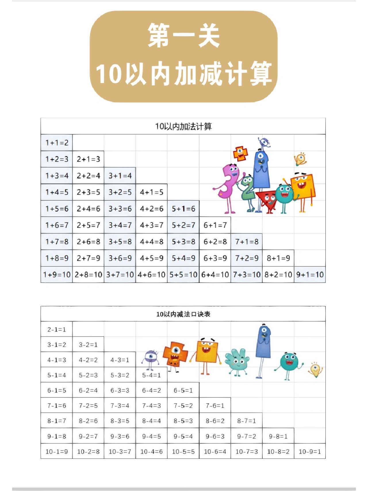 10以内加减计算