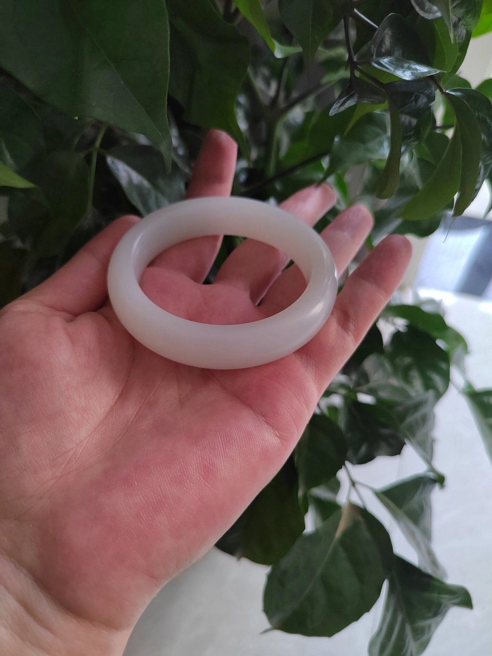 和田玉白玉山料羊脂手镯,从亮光改为柔光, 和田玉白玉山料羊脂手镯,从