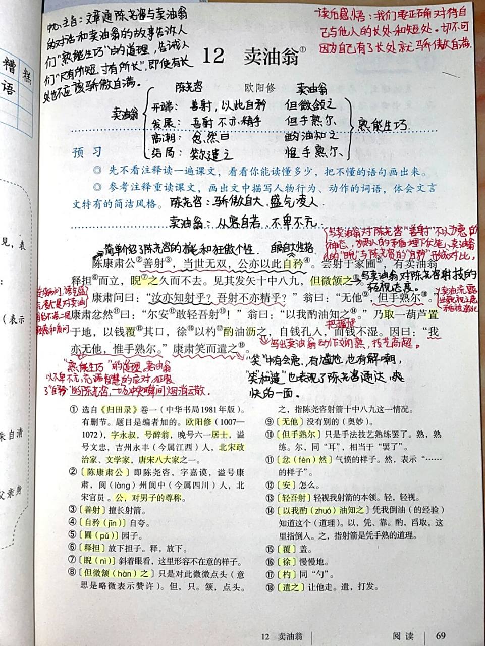 人教版七年级下册语文,第12课《卖油翁》6015 第12课《卖油翁》