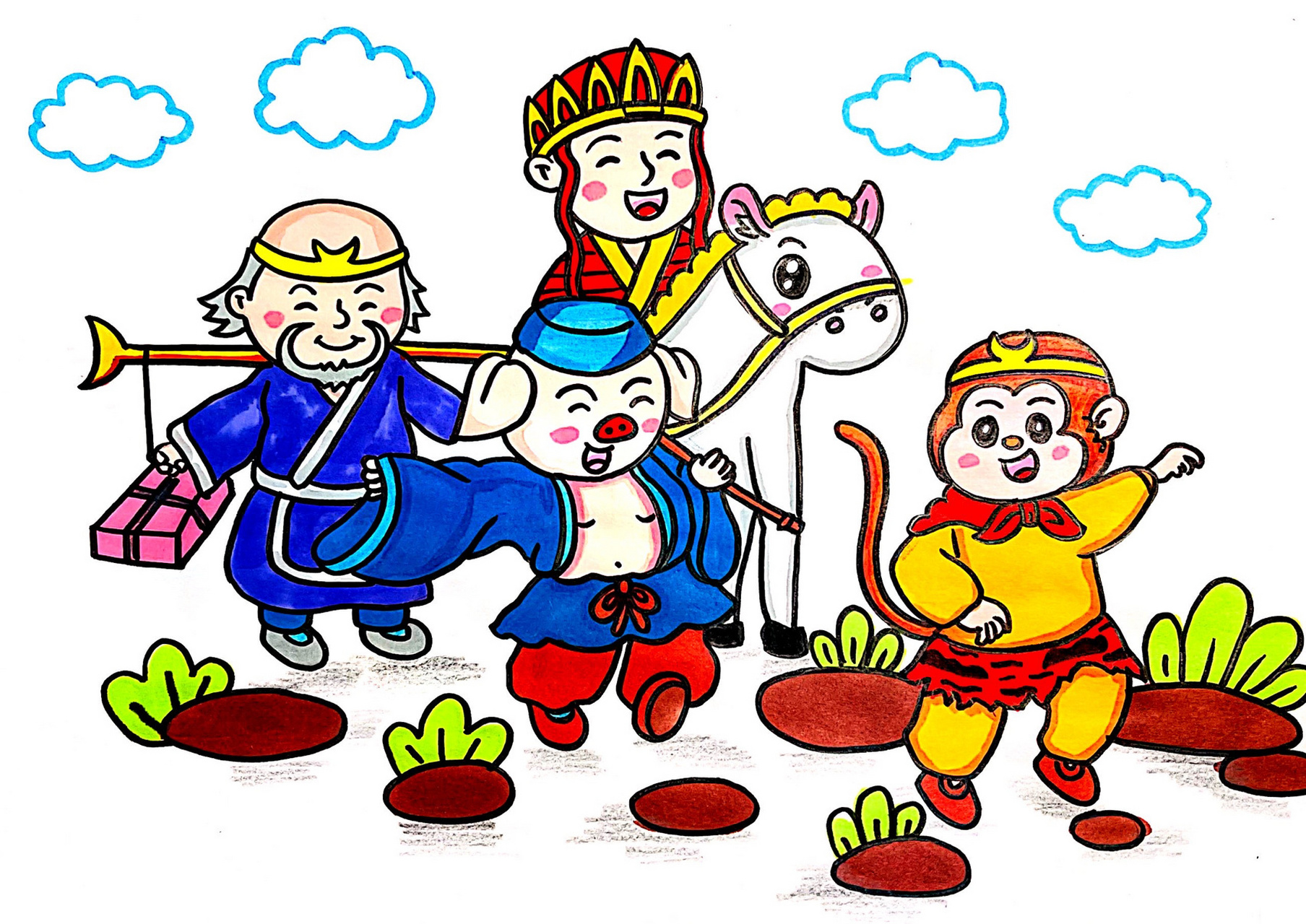 西游记主题简笔画 儿童画 西游记主题简笔画 儿童画