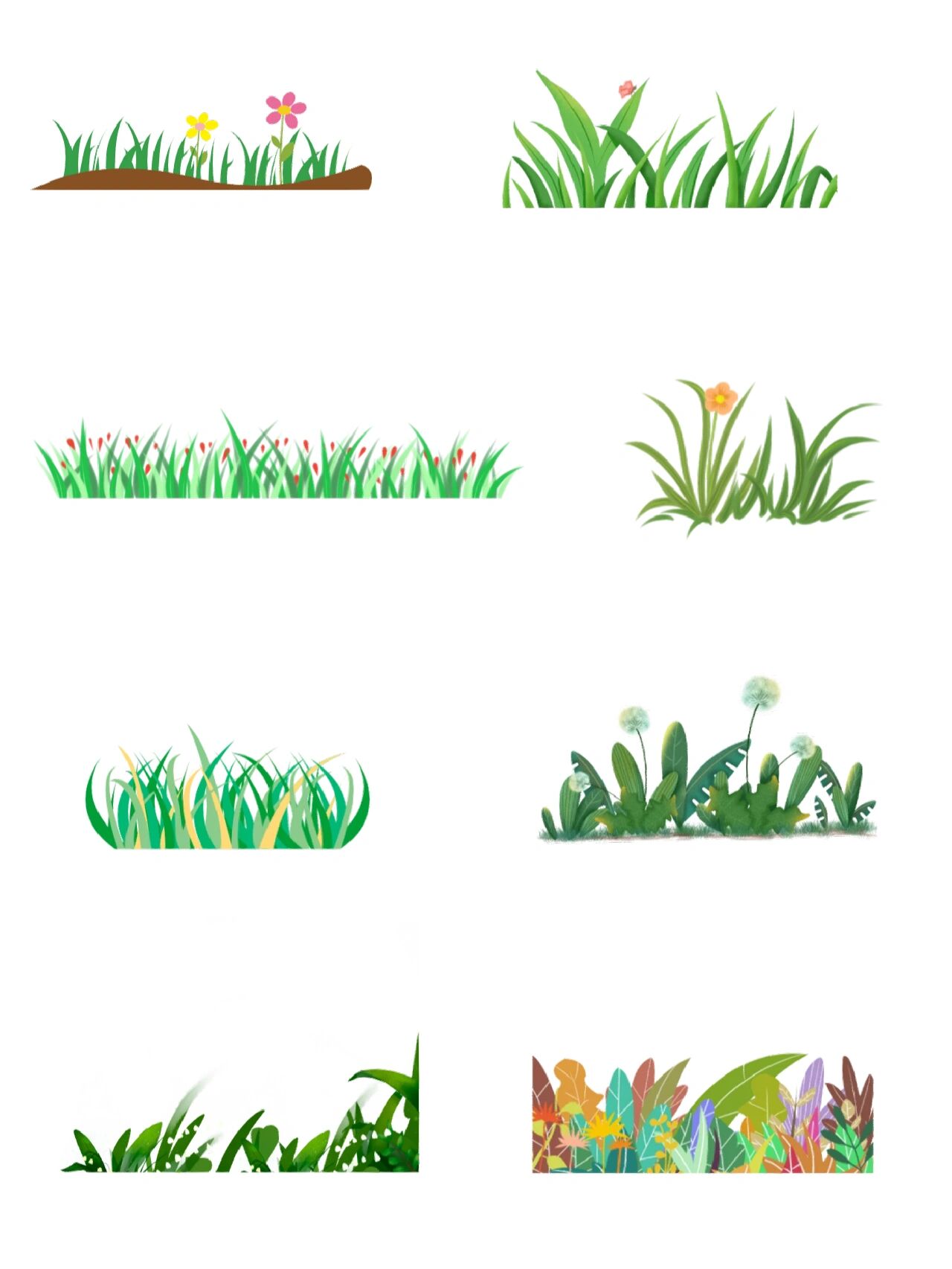 卡通草丛免抠素材合集9797