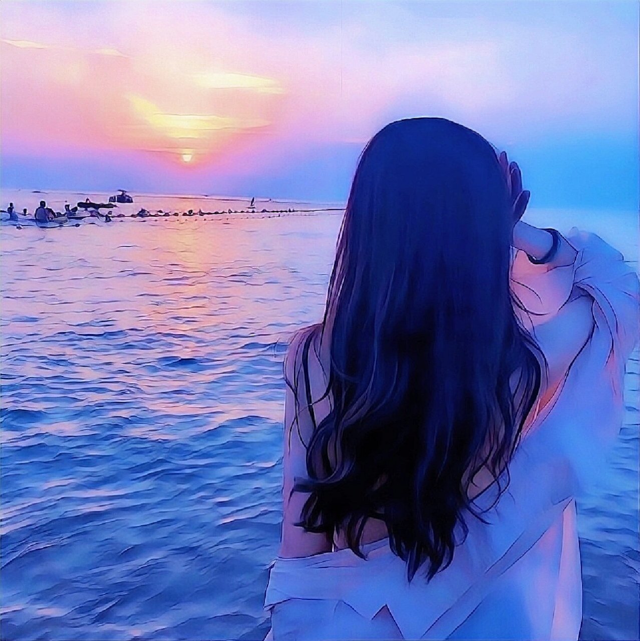 唯美背影女生头像/照片转漫画93做