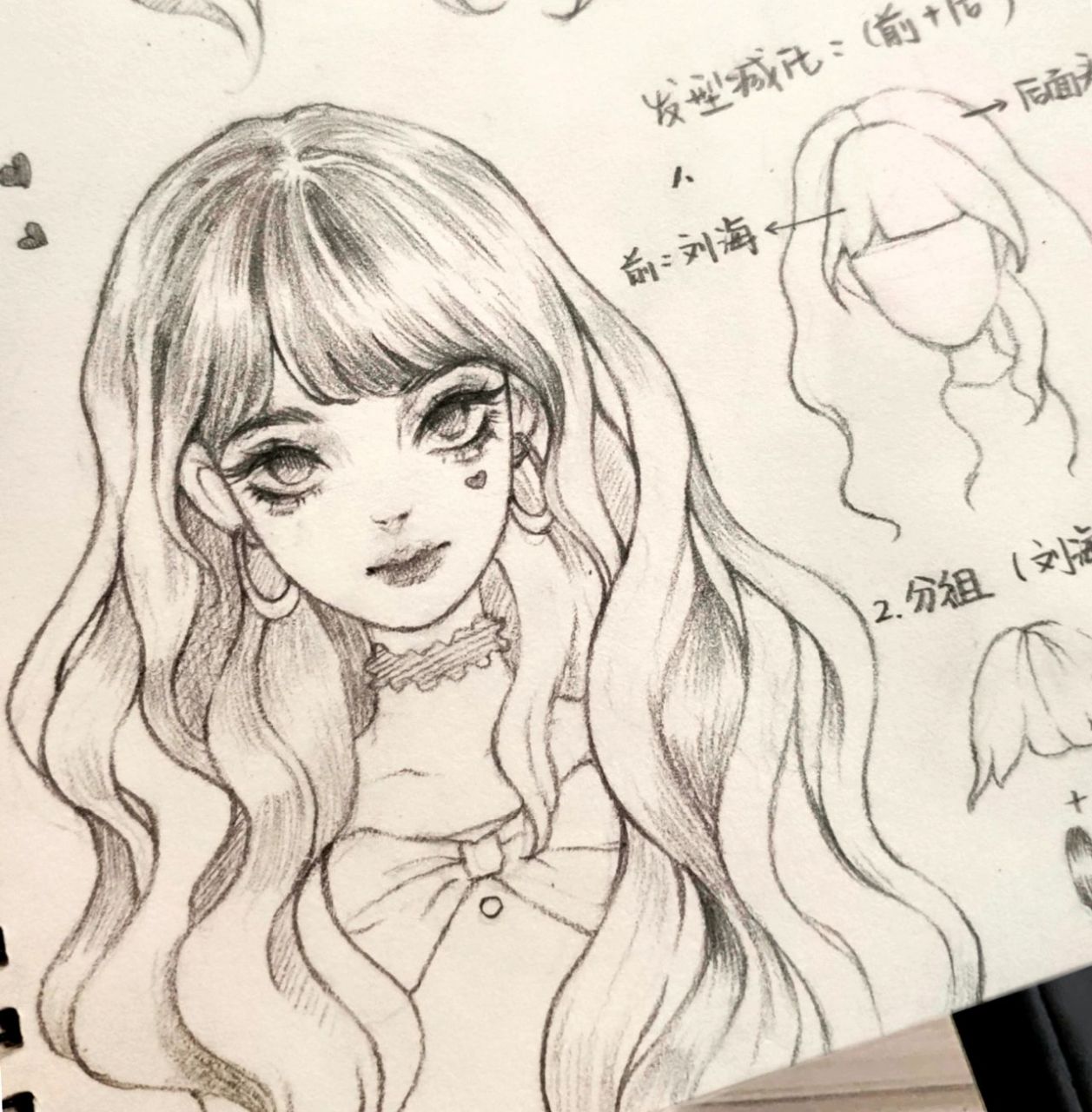 手绘气质美女子(附简单头发画法) 又一个plmm诞生了~ 今天带来头发的