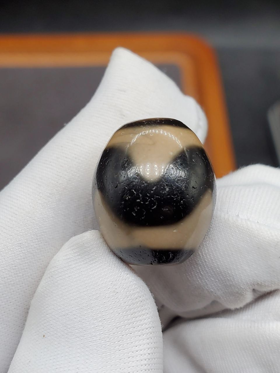 顶级上肯纯手工台湾牙黄虎牙天珠 【精品福利秒杀】极品尺寸约16*19mm