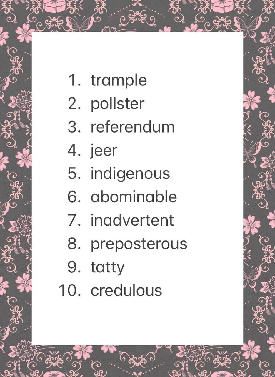 专八倒计时7天,认识几个? 941.trample(v).