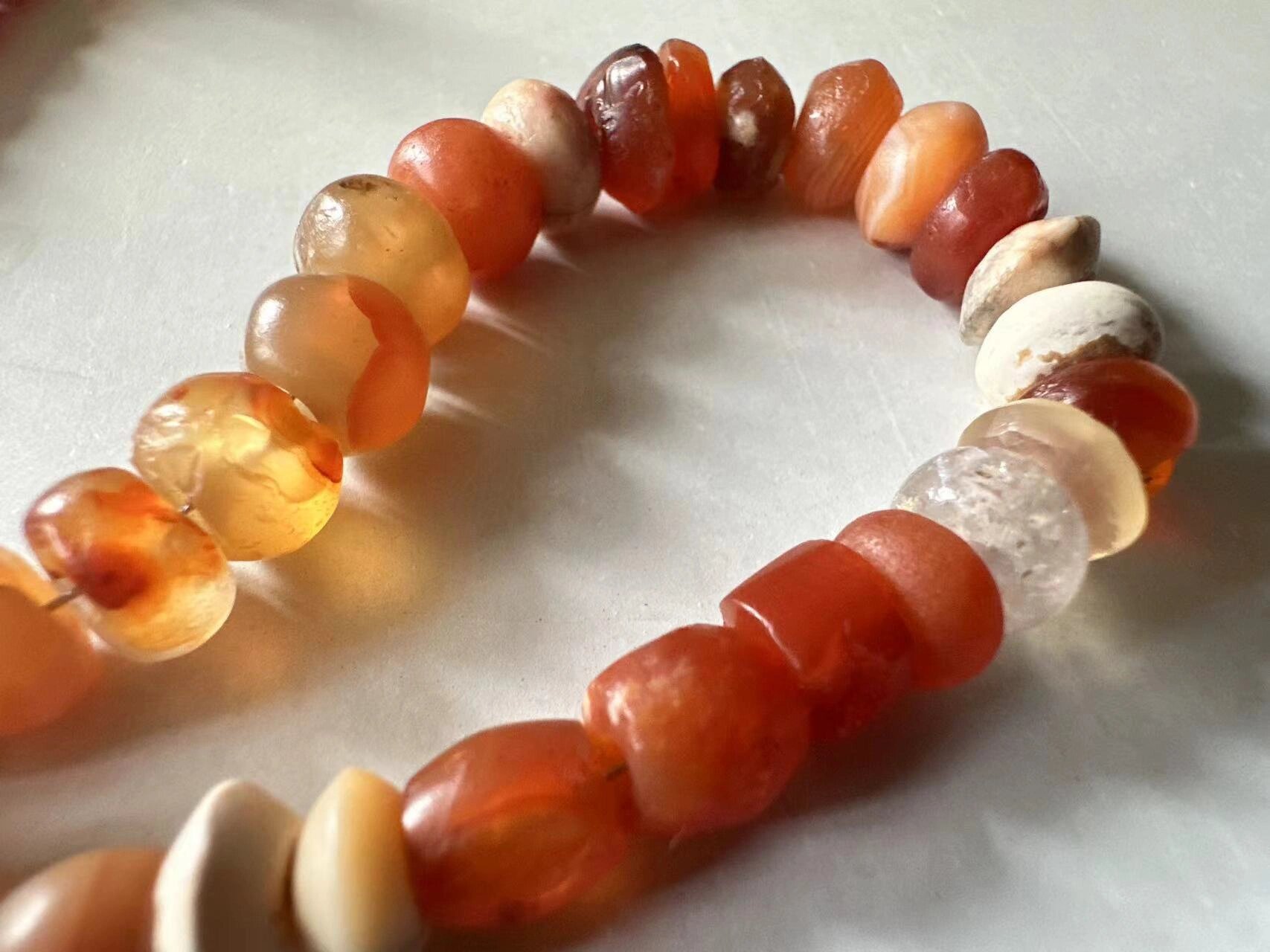 西亚千年古珠玛瑙飞碟珠